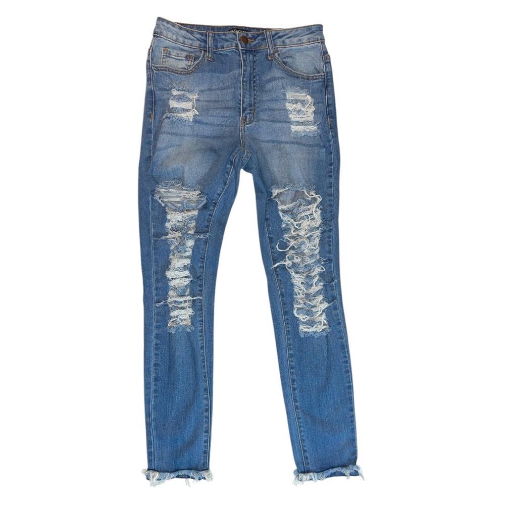 Fashion Nova Women’s Distressed High-Rise Skinny Jeans | Size 5 (27)